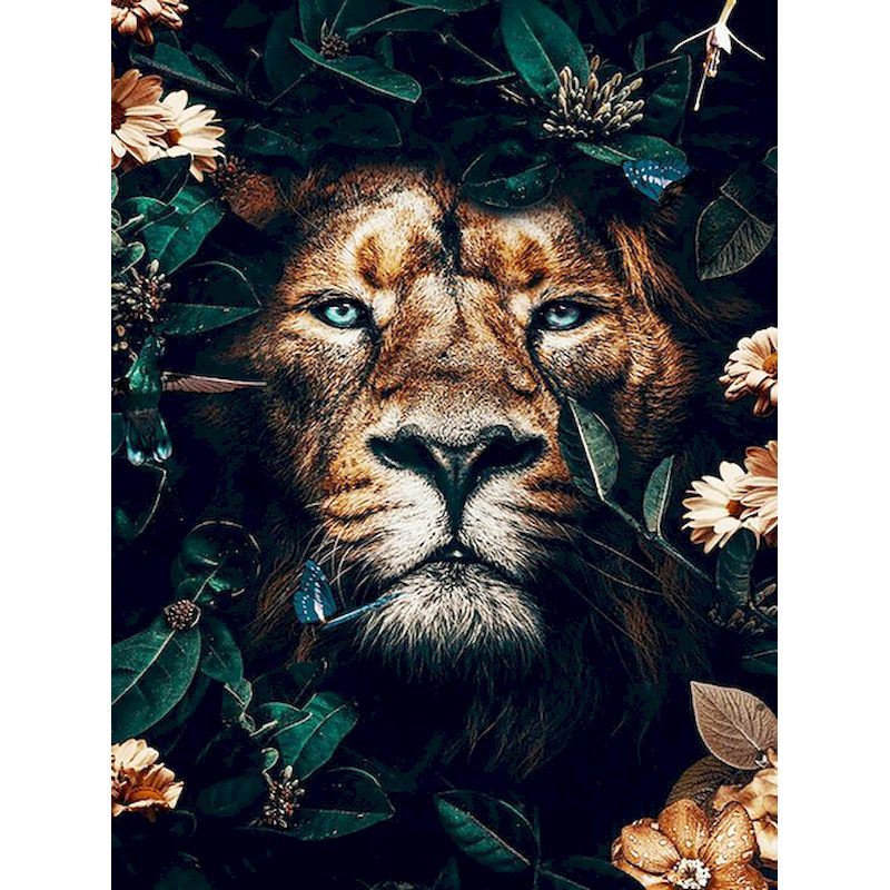 Wild Glance 'Lion | Flowers Portrait' Paint By Numbers Kit