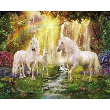 Waterfall Glade Unicorns Paint by Numbers Kit