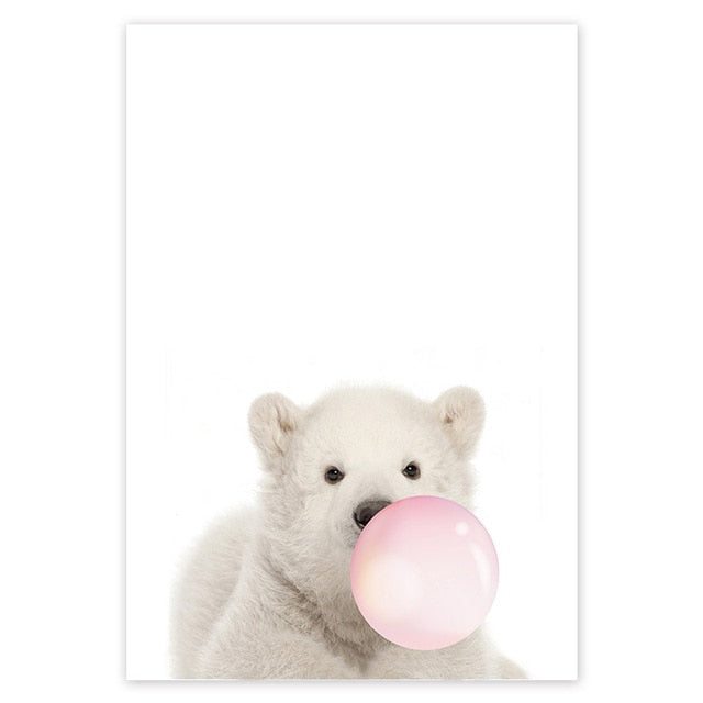 Animals Blowing Bubbles 'Polar Bear' Paint By Numbers Kit — Lil Paint Shop