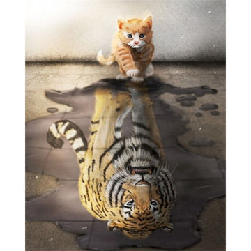 Various Animal Reflections 'Kitty x Tiger' Paint By Numbers Kit