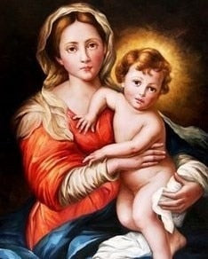 Virgin Mary 'Holy Mary with Baby Jesus' Paint By Numbers Kit