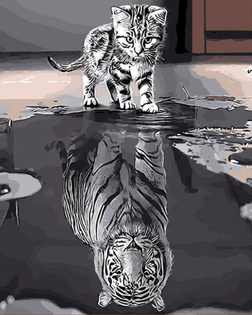 Various Animal Reflections 'Cat x Tiger' Paint By Numbers Kit