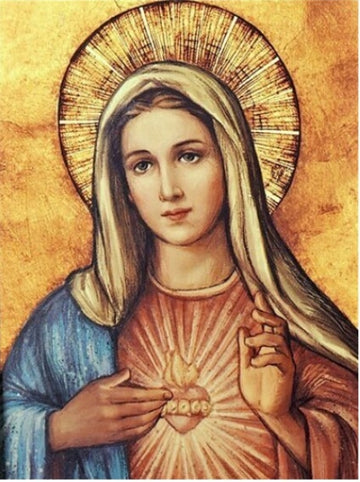 Virgin Mary 'Mary's Beauty And Sacred Heart' Paint By Numbers Kit