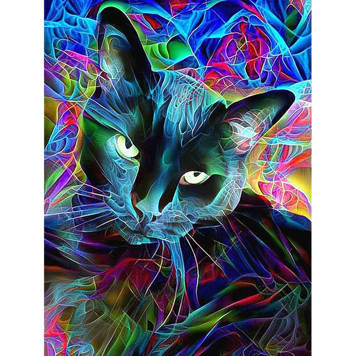 Abstract Animal 'Black Cat' Paint By Numbers Kit