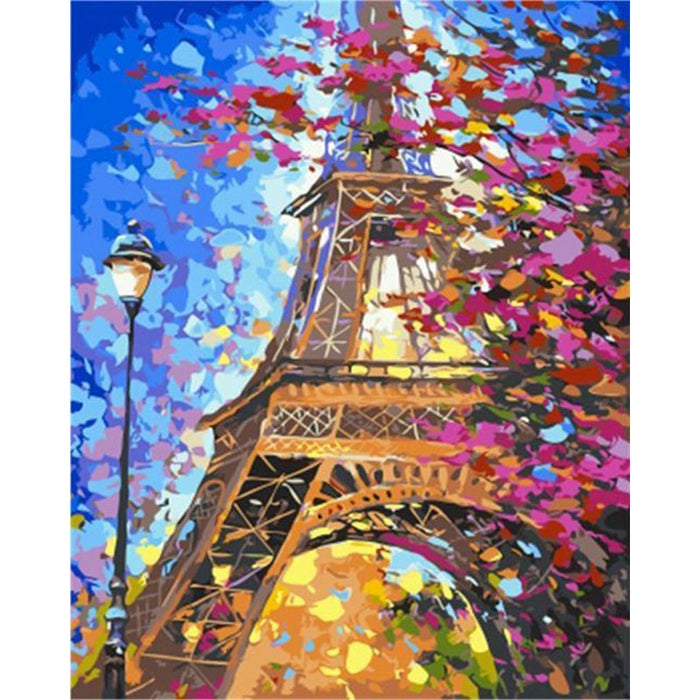 Eiffel Tower with Floral Shades Paint by Numbers Kit