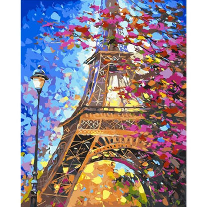 Eifel Tower with Cherry Blossoms Landscape 'Version 11.0' Paint By Numbers Kit