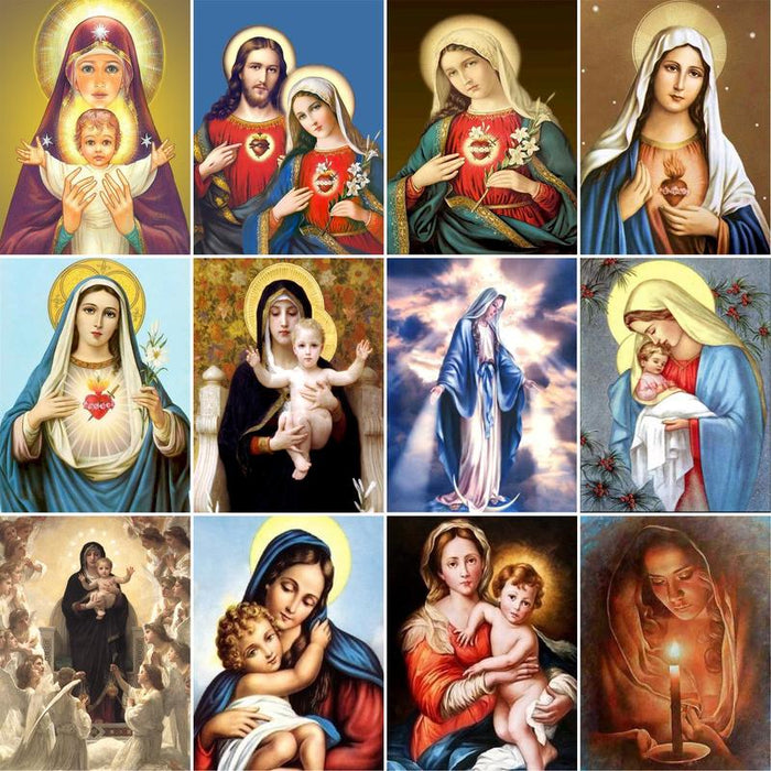 Virgin Mary 'Mama Mary with Jesus Surrounded by Angels' Paint By Numbers Kit