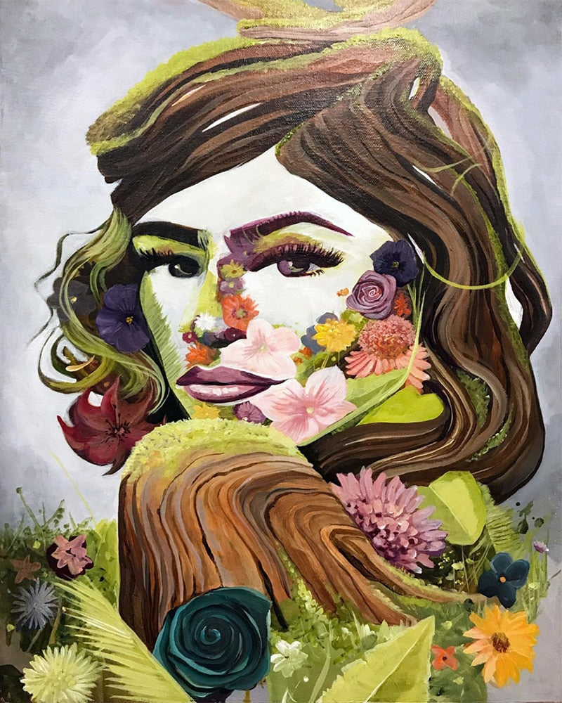 Women's Flower 'Looking Back' Paint By Numbers Kit