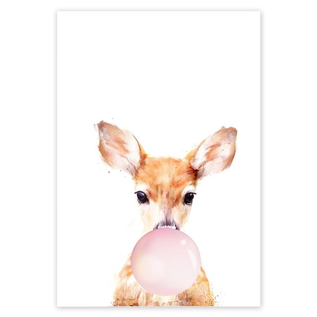 Animals Blowing Bubbles 'Little Deer' Paint By Numbers Kit