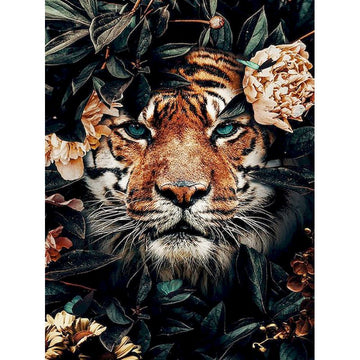 Wild Glance 'Tiger | Flowers Portrait' Paint By Numbers Kit