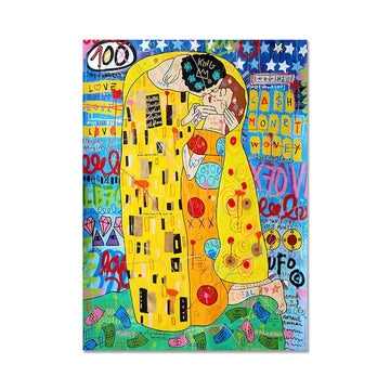 The Kiss by Gustav Klimt Oil on Canvas Paint by Numbers Kit