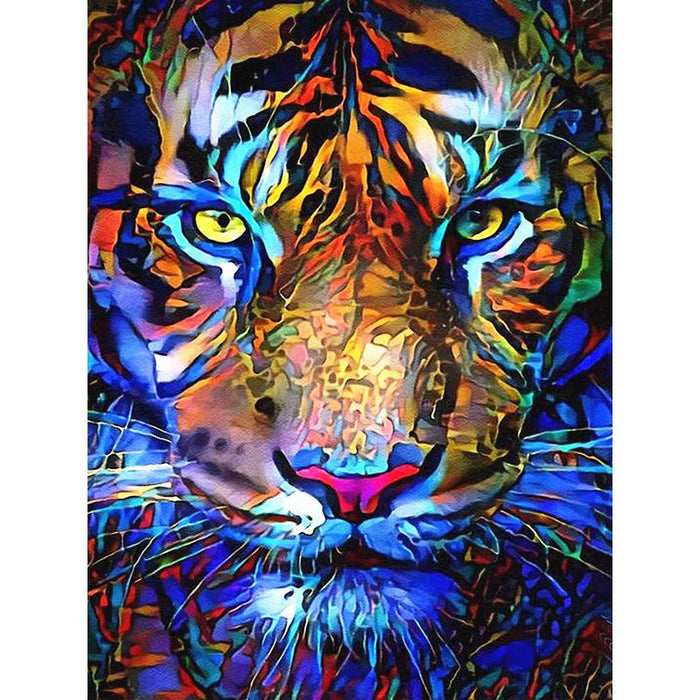 Animal Abstract 'Tiger Face' Paint By Numbers Kit