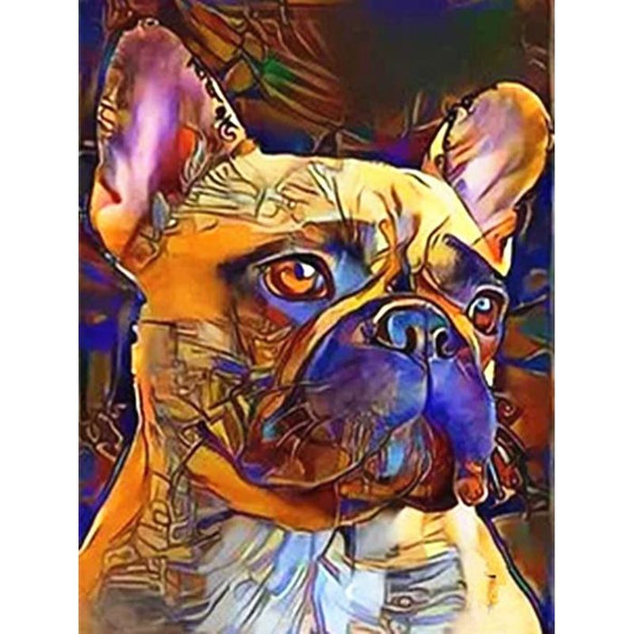 Abstract Animal 'French Bully' Paint By Numbers Kit