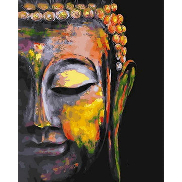 Buddha 'Colorful Half Face' Paint by Numbers Kit