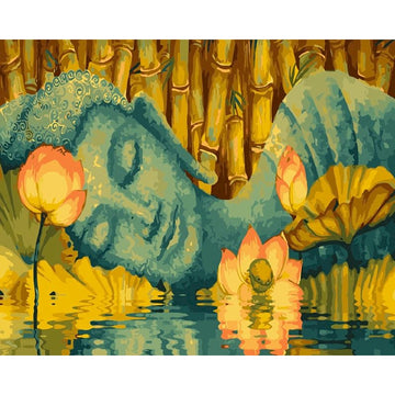 Sleeping Buddha Oil on Canvas Paint by Numbers nKit