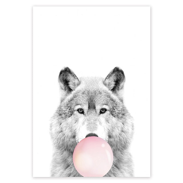 Animals Blowing Bubbles 'Wolf' Paint By Numbers Kit