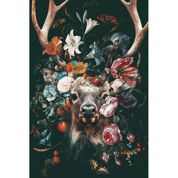 Wild Glance 'Mule Deer | Flowers Portrait' Paint By Numbers Kit