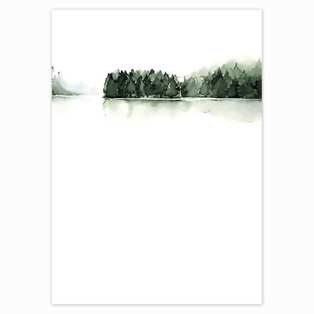 Green Plants 'Mountains Lake Trees' Paint by Numbers Kit