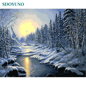 Snowy Forest Paint by Numbers Kit