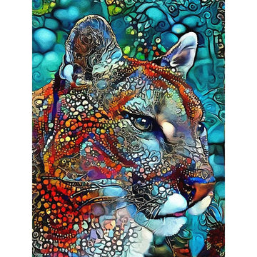 Abstract Animal 'Fierce Leopard' Paint By Numbers Kit