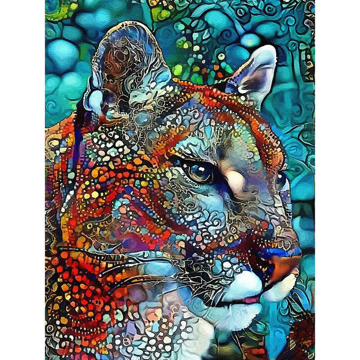 Abstract Animal 'Fierce Leopard' Paint By Numbers Kit