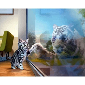 Various Animal Reflections 'Tiger x Cat' Paint By Numbers Kit