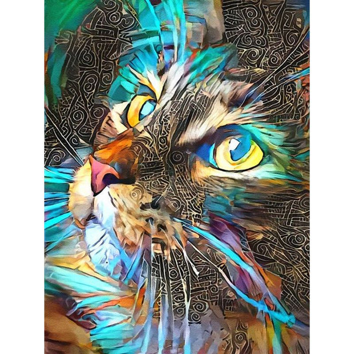 Abstract Animal 'In to The Cat's Eye' Paint By Numbers Kit