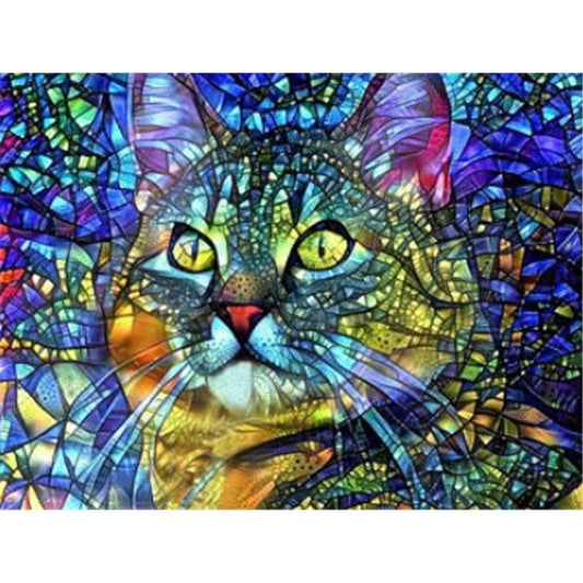 Animal Abstract 'Startled Cat'' Paint By Numbers Kit