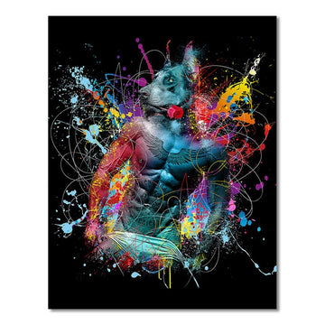 Colorful Abstract 'Dog with a Human Body' Paint by Numbers Kit