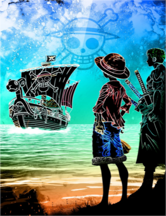 One Piece 'Luffy Pirate Boat' Paint By Numbers Kit