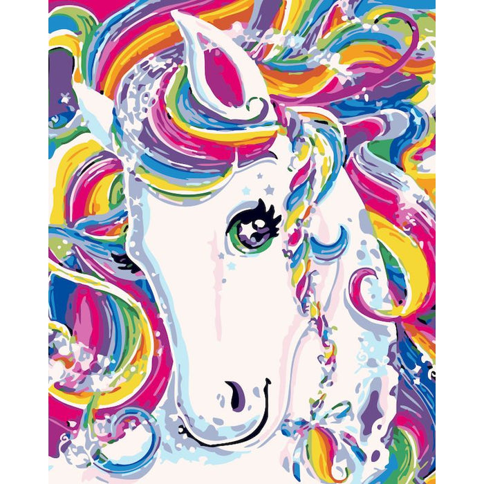 Horse Portrait 'Beautiful Rainbow Horse' Paint by Numbers Kit