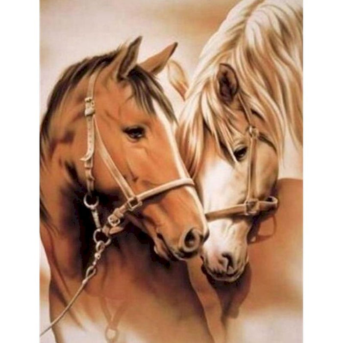Horse Portrait 'Cuddling Horses' Paint by Numbers Kit