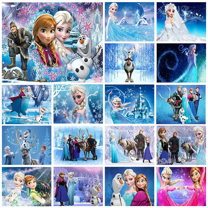 Elsa And Frozen Ice Skating Paint By Numbers - PBN Canvas