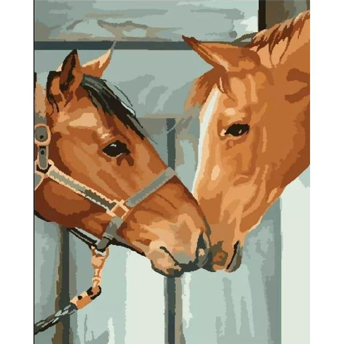 Horse Portrait 'Horsey Nuzzle' Paint by Numbers Kit