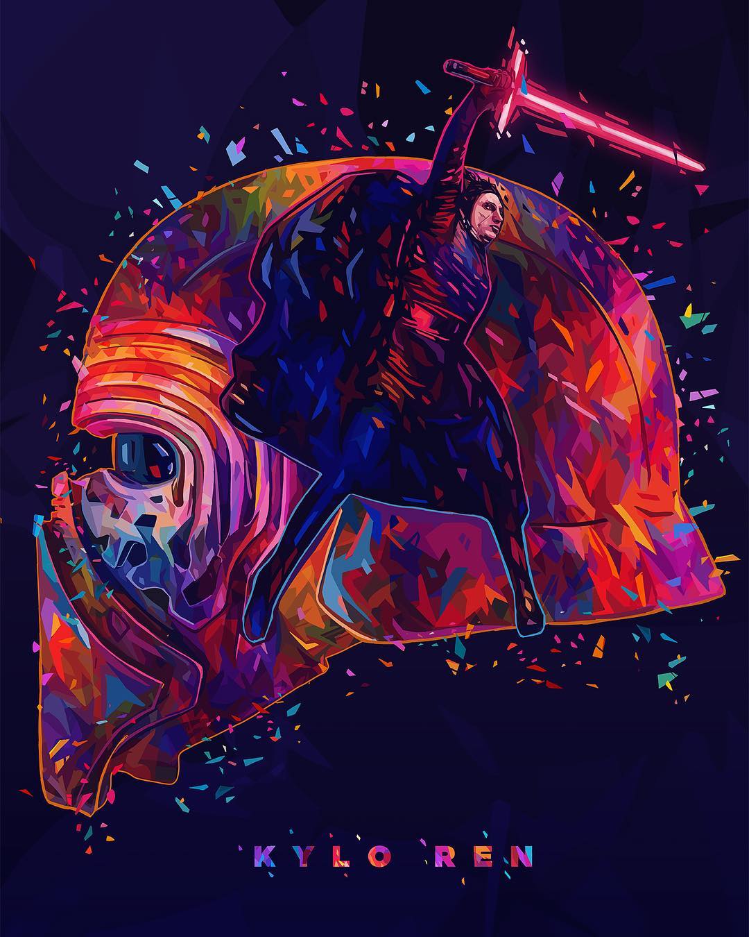 Modern Art 'Kylo Ren' Paint by Numbers Kit