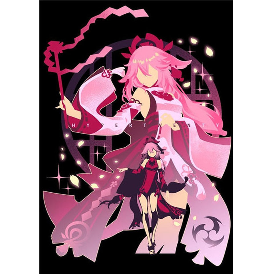 Genshin Impact Elemental Splash Art 'Yae Miko Astute Amusement' Paint by Numbers Kit