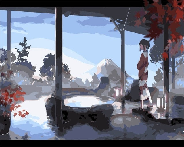 Your Name 'Hot Spring Onsen Mountain' Paint by Numbers Kit