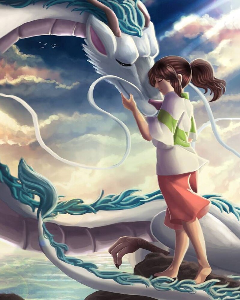 Spirited Away 'Heart Warming Moments of Chihiro and Haku' Paint by Numbers Kit