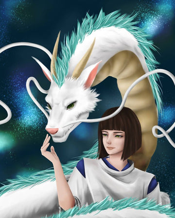 Spirited Away 'Portrait of Haku and Chihiro' Paint by Numbers Kit