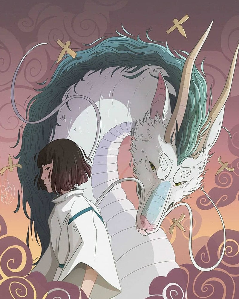 Spirited Away 'Haku Nigihayami Kohakunushi' Paint by Numbers Kit