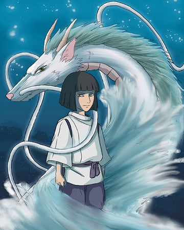 Spirited Away 'A Special Bond Between Haku and Chihiro' Paint by Numbers Kit