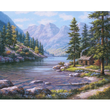 Moraine Lake 'Lakeside Cottage' Paint By Numbers Kit