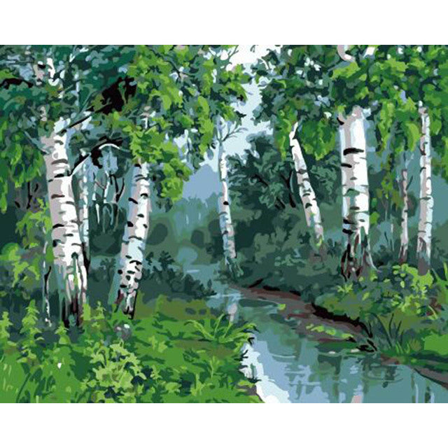 Springtime 'Fresh Water Stream' Paint By Numbers Kit