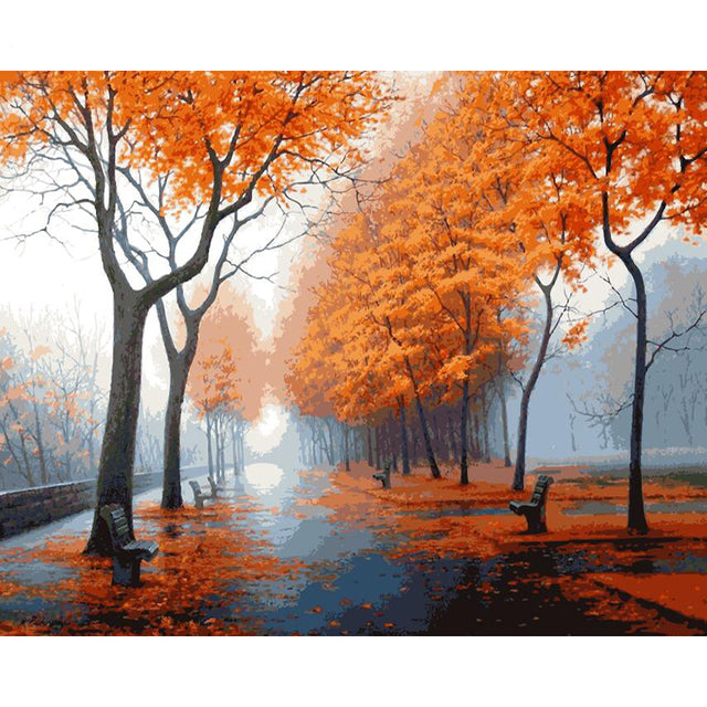 Autumn Tree 'Morning Breeze' Paint By Numbers Kit