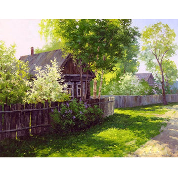 Spring Trees 'Rural Village' Paint By Numbers Kit