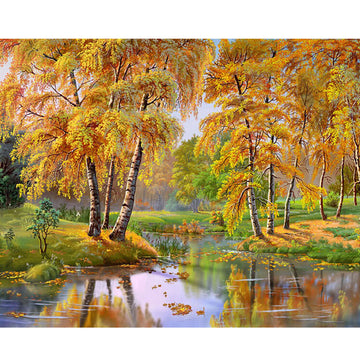 Autumn at the Lake 'Trees Reflection' Paint By Numbers Kit