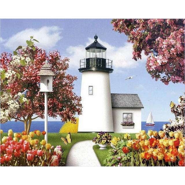 Nantucket Island 'Brant Point Lighthouse' Paint By Numbers Kit
