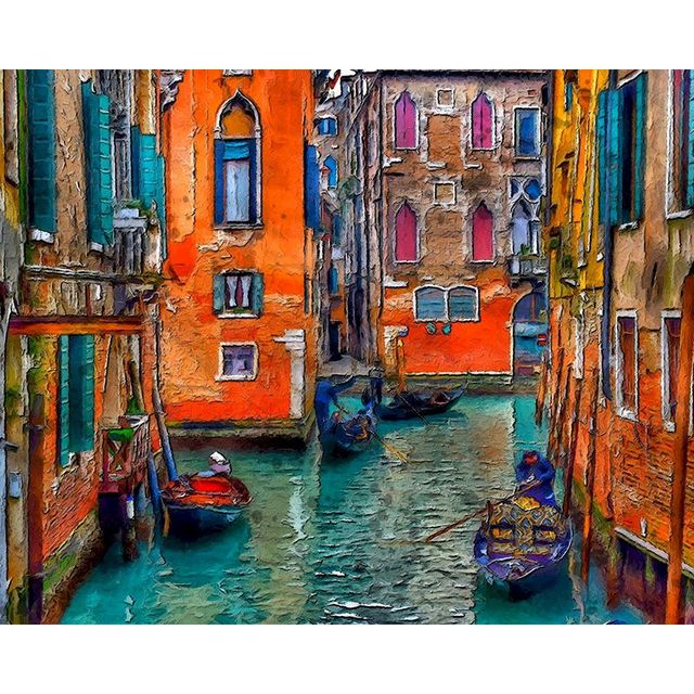 Italy 'Venice Canal | Gondola Crossing' Paint By Numbers Kit
