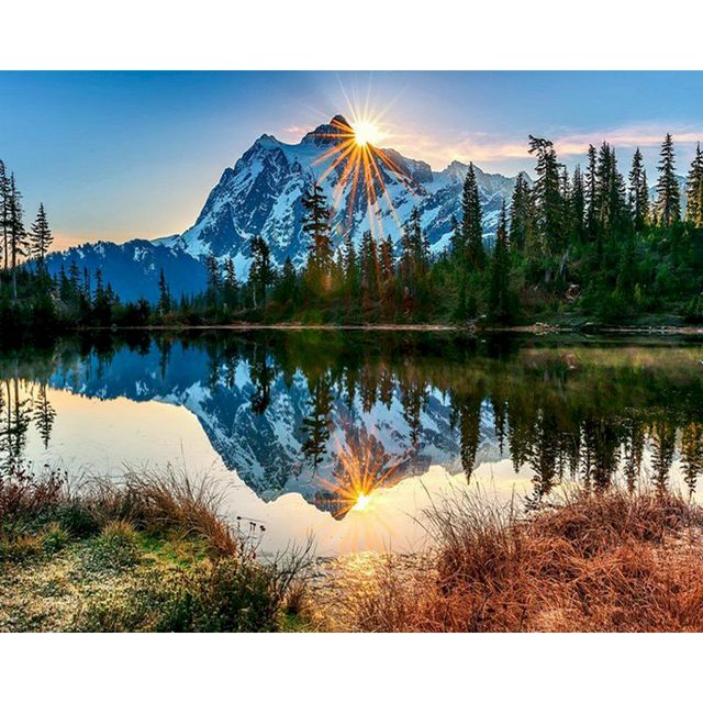 Washington 'Sunrise at Mount Shuksan' Paint By Numbers Kit