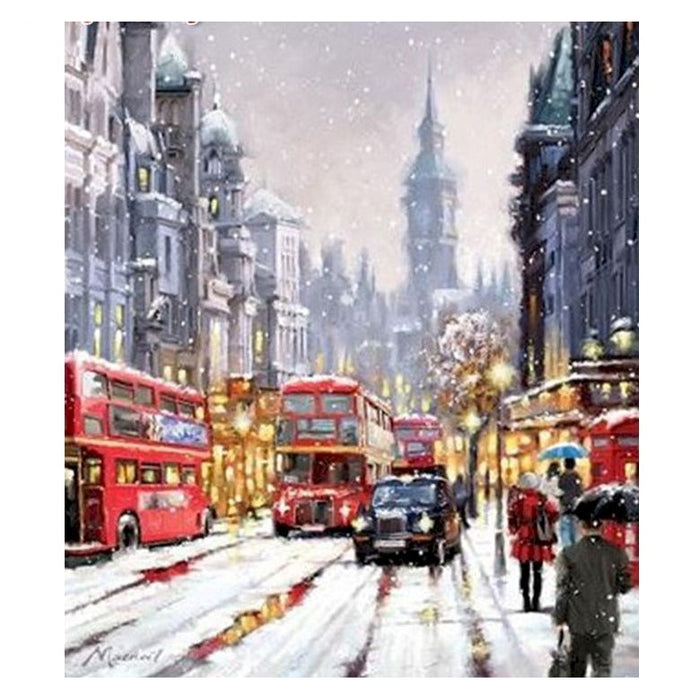 London 'Snowy City' Paint By Numbers Kit